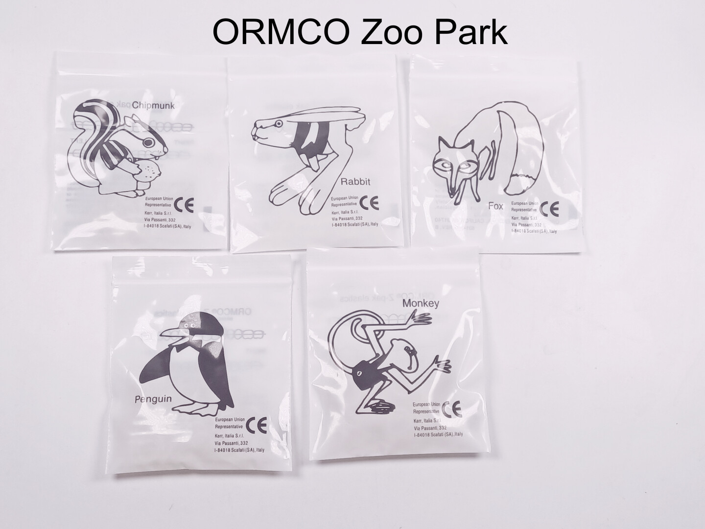 ORMCO-Lot-d-lastiques-dentaires-bandes-orthodontiques-Zoo-3-5OZ-1-8-3-16-1-4